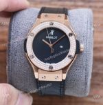 Copy Hublot Classic Fusion Onyx Dial Diamond Bezel Watches Quartz